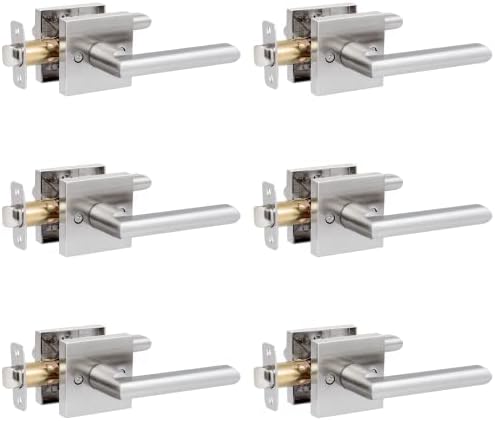 Image showcasing HOSOM 6 Pack Interior Door Levers Passage Door Handles Heavy Duty No ...