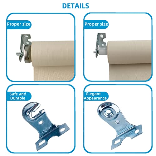 Kowibcl 4Pcs Roller Window Shade Outside Mount Brackets With Screws, Curtain Rod Holder, Zinc #TOP3