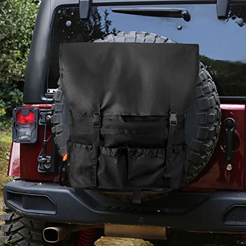 Bolsa de basura para almacenamiento de llantas de repuesto, bolsas de carga de tela Oxford para maletero, bolsas organizadoras de equipo de camping con correas ajustables para Wrangler TJ JK JKU JL Cover