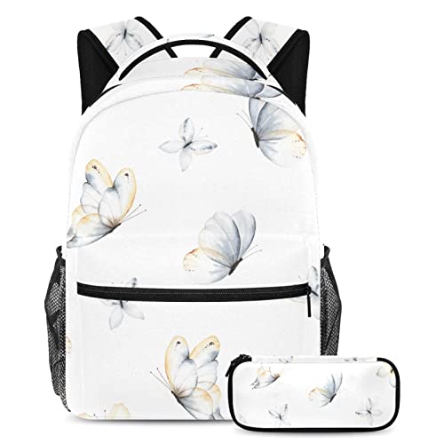 Sac à dos papillon blanc école ensemble cartables ados multicolore