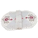 Thème campagnard : ajoutez une touche de charme campagnard à votre décoration d'intérieur avec cette nappe ovale en dentelle.