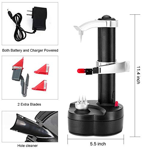 Youdirect Electric Potato Peeler, Automatic Apple Peeler Machine, Heavy Duty Stainless Steel Rotating Peeler With 2 Extra Blades For Kitchen Fruits And Vegetables #TOP3