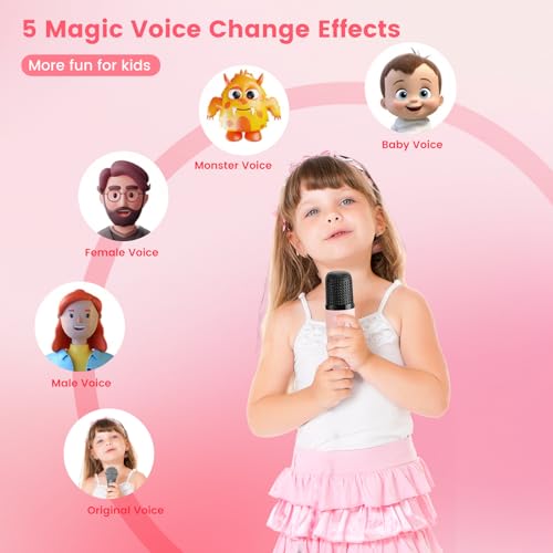 Mini Karaoke Machine, Karaoke Machine for Kids Adults Portable Bluetooth Karaoke Speaker with 2 Wireless Microphones and Party Lights for Home Class Outdoor Party