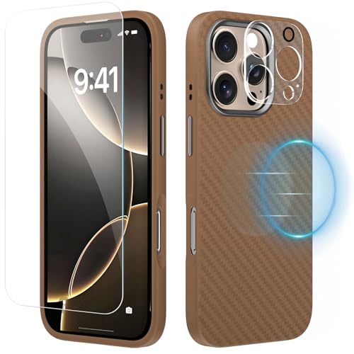 Coque Magnétique pour iPhone 16 Pro Évite les Rayures Objectif avec Verre Trempé Intégral