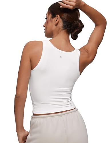 CRZ YOGA Softembrace Casual Tops for Women Soft Double Lined Scoop Neck Crop Sleeveless Shirts Basic Going Out Tanks2