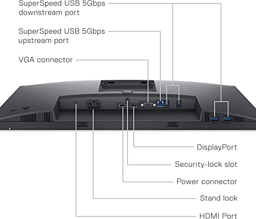 Dell P2422H 24" 16:9 Ips Computer Monitor Screen With Display Port Cable And Usb 3.0 Upstream Cable - New Model #TOP6