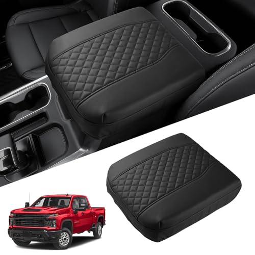 Shademax Center Console Cover for Chevy Silverado/GMC Sierra 1500 2019-2025 2026,Tahoe & Suburban & Yukon 2021-2025 Bucket Seat, Armrest Cover for Silverado Accessories Leather Cushion Pad Protector by Shademax - Used condition - US$22.84