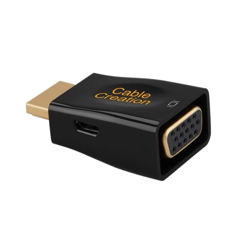 Wiring Connecting Terminals - HDTV to VGA Adapter, HDTV Male to VGA Female Converter Supports 1080P, Black is Suitable for Connecting a Laptop to a Monitor - (Color: Black)