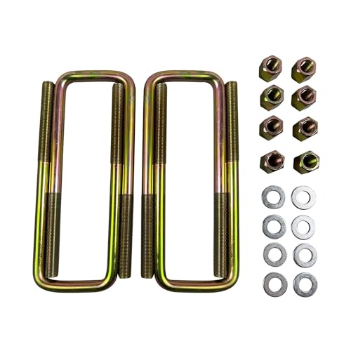 BST BSSP 4PCS Square U-Bolts 2.5\" Wide Leaf Springs 8.75\" Long Compatible with 1988-2019 Chevy Silverado GMC Sierra 1500 w/Hardware