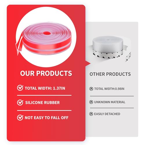 FUYITE 2024 Atualizado 29,5 Pés T-Shaped Clear Weather Stripping Door Sealing, Door Draft Stopper Si