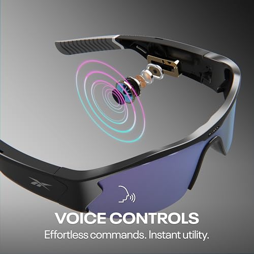 Image of Reebok Octane Smart Audio Sunglasses Powered by Lucyd | Violet Mirror Polarized Lens | HiFi Bluetooth Sport Glasses