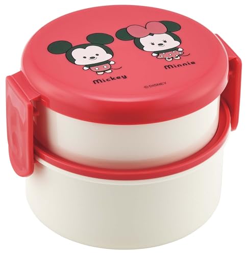 スケーター(Skater) 弁当箱 500ml 2段 丸型 おにぎりケース 抗菌 日本製 ディズニー ゆるるん ミッキー&ミニー ONWR1AG-Aのサムネイル