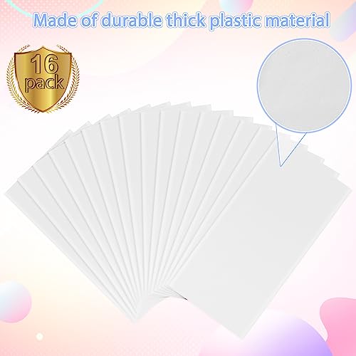 Image of 16 Pack White Plastic Tablecloth for Rectangle Tables, Premium Decorative White Disposable Table Cloths for Parties, Bulk Rectangle Party Table Cover for Birthday, Wedding, Anniversary, 54 x 108 Inch