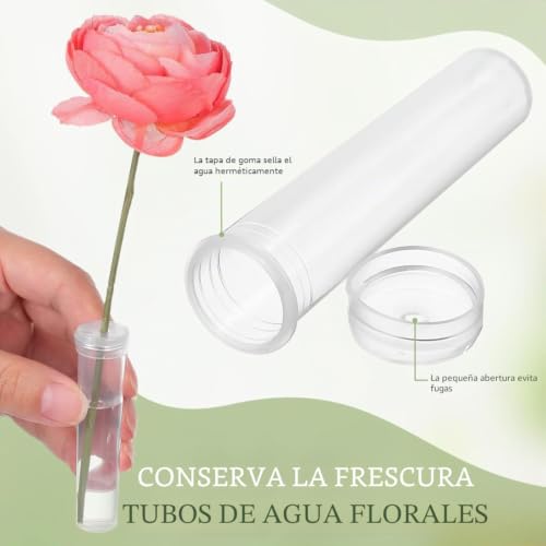 Miniatura 2 de 30 Tubos De Plástico Para Flores, Tubos Para Agua De Flores De 7,5 Cm, Tubos Para Flores, Tubos De Plástico Transparente Para Flores Frescas Para Decoración Floral Y Cultivo De Plantas