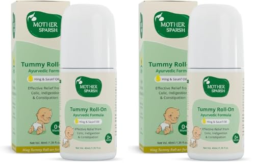 Image of Mother Sparsh Tummy Roll On For Baby, Colic Relief, Constipation and Indigestion With Hing & Saunf | 100% Ayurvedic - 40ml (Pack of 2)