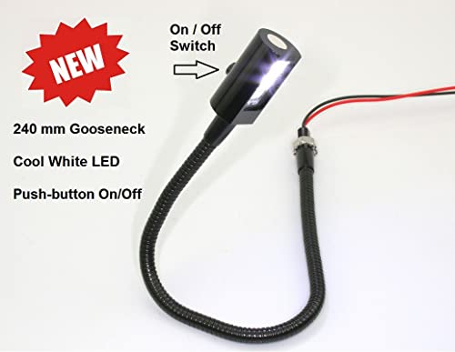 Lámpara LED Mini Gooseneck con Interruptor 240mm Blanco Frío miniatura 2