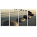 LevvArts - Zen Canvas Wall Art,Basalt Stone on The Sunset Relax Scenery Canvas Pictures for Living Room Decoration,Peaceful Water Multi Panel Wall Art Easy Hanging On - 48" W x 24" H Overall