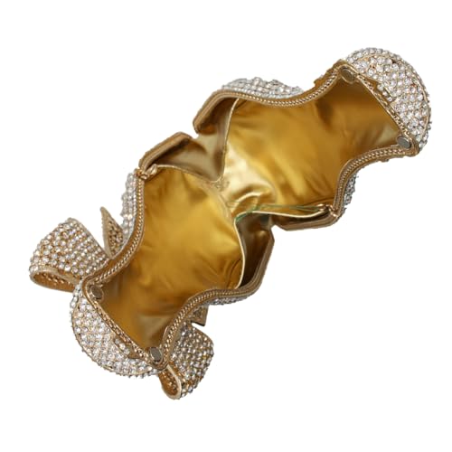 Image of UMREN Women Champagne Bottle Rhinestone Evening Bag Sweet Bow Diamond Clutch Purse Crystal Handbag for Party Cocktail