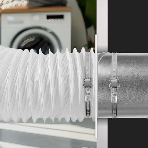 100 mm Kanalverbinder Flansch, Kunststoff gerader Rohrflansch für Heizung, Kühlung, Lüftungssystem (10 cm), Wandflansch für Klimaanlage, Abluftschlauch, Abluftrohr, Lüftungsrohr Verbindungsstueck