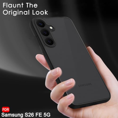 Image of TheGiftKart Hybrid Shockproof Back Cover Case for Samsung Galaxy SXVI FE 5G | Camera Protection Module | Hard Back Cover Case for Samsung SXVI FE (PC & TPU, Translucent Smoke Matte Back, Black Sides)