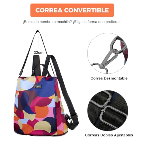 Miniatura 7 de Fmeida Mochila Antirrobo Mujer Casual Mochila Mujer, Bolso Mochila Mujer Impermeable De Nylon, Bolso Mujer Ligero Para Todos Los Díario, Viajes Cortos, Trabajo