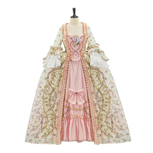 Willyacos French Queen Costume Marie Antoinette Dress Floral 18th...