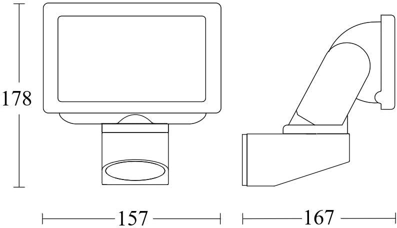 Steinel LS 150 LED Outdoor Floodlight Dimensions