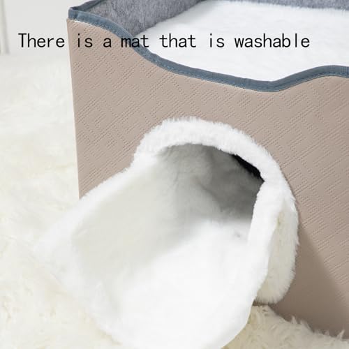 Abri isolé pour chat stressé lit rembourré offrant une chaleur sécurisée - 4