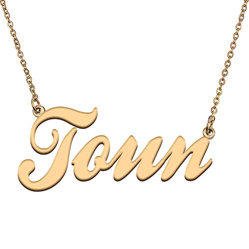 HUAN XUN Custom Personal Pendant Name Necklace Personalized My Best Friendship Gifts for Her Toun