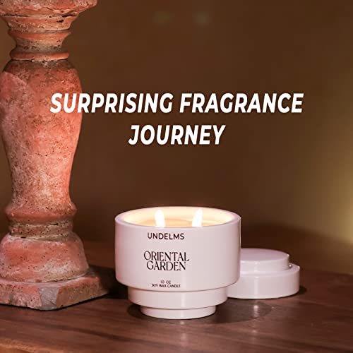 Undelms White Tea Scented Candle, 10 Oz Candle Gifts For Women, 55 Hours Burn Time Natural Soy Candle For Relaxation, 2 Wicks Aromatherapy Candles For Home Scented #TOP5