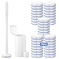 Topo Bear Disposable Toilet Bowl Brush with 40 Toilet Wand Refills, Toilet Bowl Cleaner Wands, Toilet Cleaning System Starter Kit