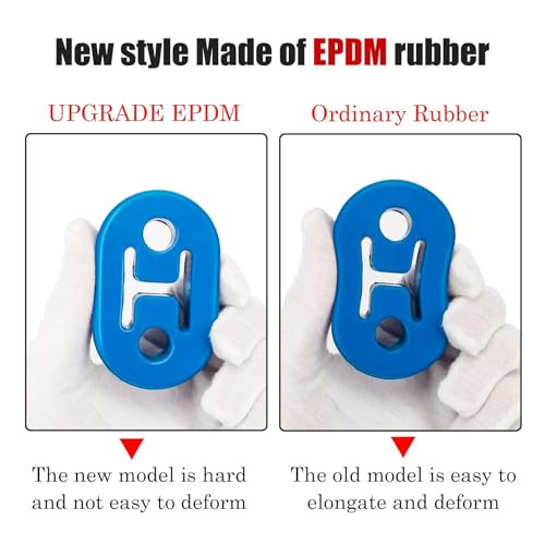 Exhaust Hangers Upgrade EPDM(More Durable than Rubber) Muffler Bushing Insulator Shock Absorbent Mount Bracket 2 Hole 12mm (73mm x 47mm x 21mm) Universal Fit - 4PCS (Blue) by 3mirrors - Image 5