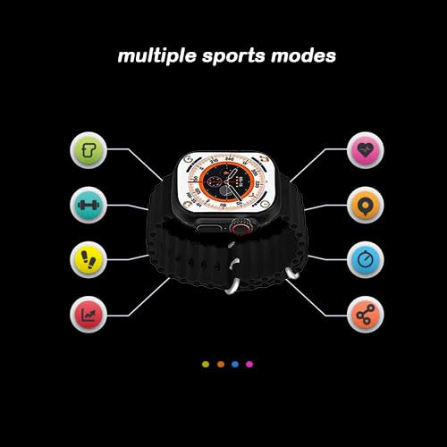 Image of Nick jones T800 Ultra Smartwatch with 1.06 inch HD Display, Bluetooth Calling Multiple Sports Modes & Watch Faces, Spo2 Monitoring & Heart Rate Monitoring, Call Notification,Grey(Sim Not Supported)