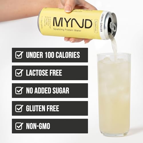 Image of MYND Sparkling Protein Water, Variety Pack, 12 Pack | 20g Whey Protein Isolate Per Can, Clear Protein Drink, Lactose Free, Gluten Free, No Added Sugar