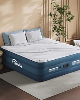 20” Tall Luxury Air Mattress with Quilted Foam Topper, Extra Firm Support with U-shaped PVC strap Inflatable Bed, Quiet & Comfortable Blow Up Bed for Home Guests, Camping, Travel, Fast Inflate AirBed