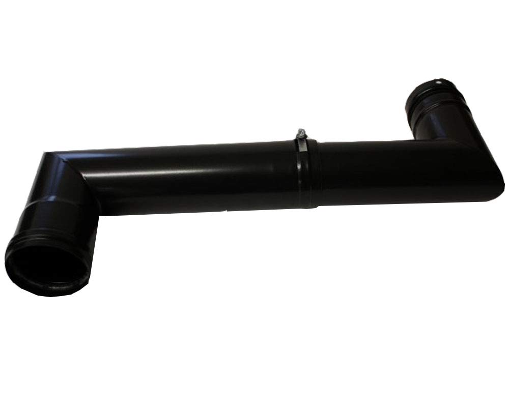Tubo per canna fumaria a doppio arco per connettore S 100 ø nero