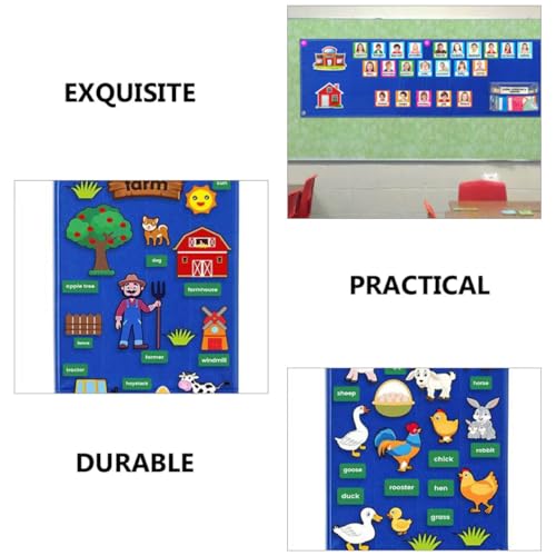 Tableau en feutre bleu pour structurer la routine des garçons et filles facilement - 6