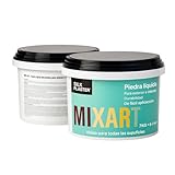 Mixart Revestimiento Decorativo de Piedra Líquida 7 Kg - Rendimiento hasta 7 M2 - Interior y Exterior - Efecto Piedra Natural - Listo al Uso - Beige Arena Clara