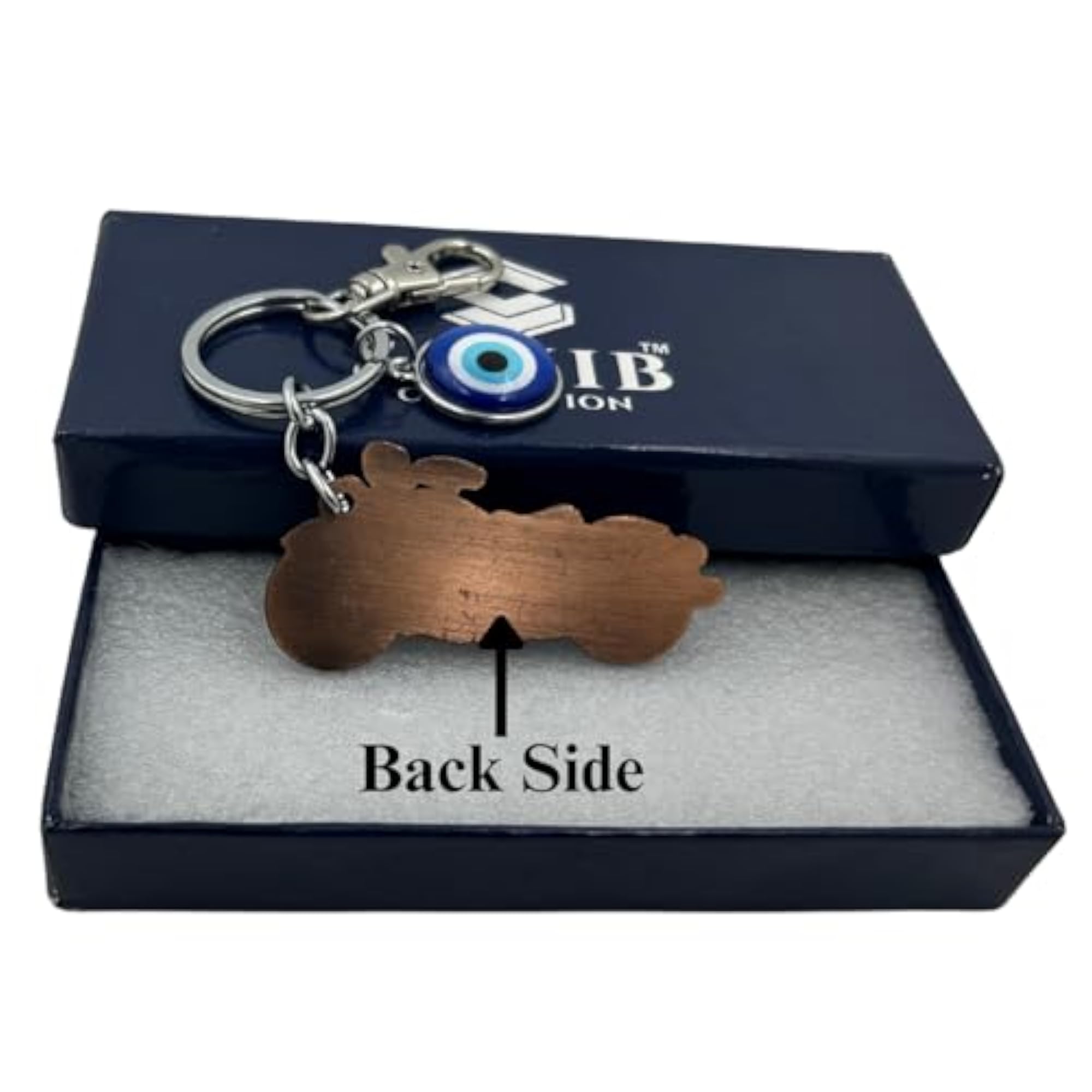 Evil Eye Metal Keychain with Hook, Unique Gift