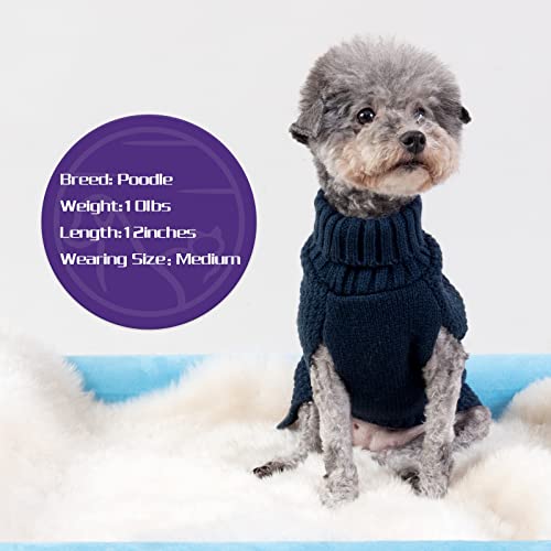 Cyeollo Dog Sweaters For Small Dogs Turtleneck Knitted Sweaters With Leash Hole Fall Small Dog Clothes Winter Pets Apparel #TOP2