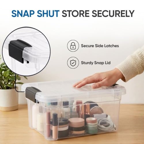 Image of Superio 3.4 Quart Clear Plastic Storage Boxes with Lids, Stackable Organizer Containers, BPA-Free Storage Bins for Home, Office, School & Dorm, 1 Pack