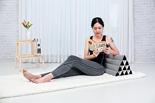 Leewadee Triangle Cushion – Comfortable Backrest For Tv Or Reading, Incline Pillow For Relaxing Made Of Eco-Friendly Kapok, 20 X 13 Inches, Black White #TOP2