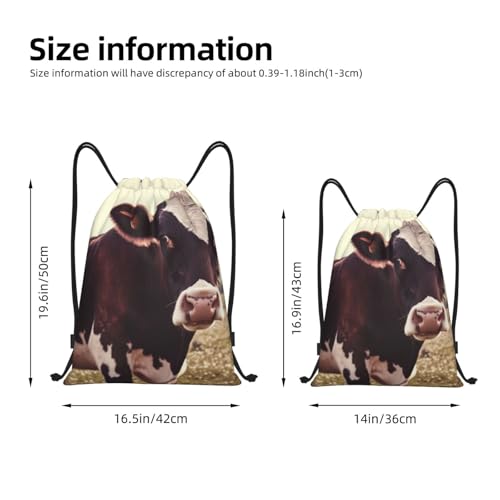 animal cow Drawstring Backpack Water Resistant String Bag Sports Sackpack Gym Sack Beach Swim Travel Daypack2
