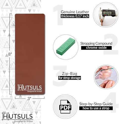 HUTSULS 3"x8" Brown Leather Strop