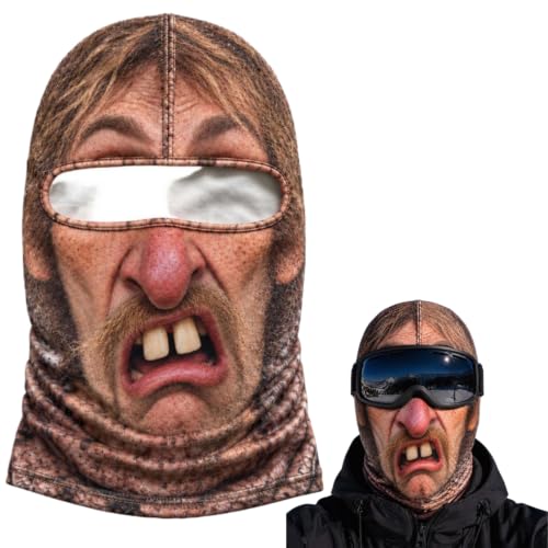 Funny Old Man Ski Mask Balaclava, Realistic Full Face Cover for Men Women - image 1