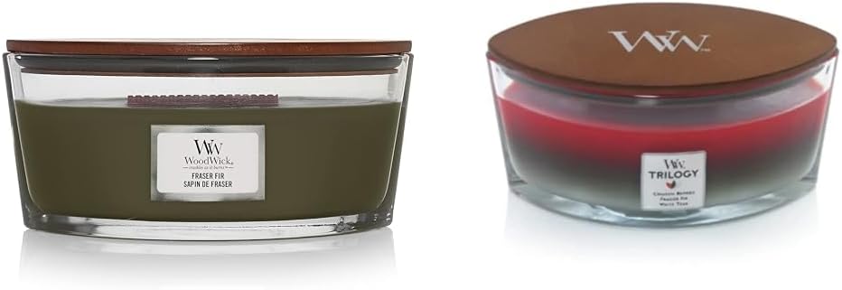 وودويك Ellipse شمعة معطرة، التنوب فريزر، 16 oz | تصل إلى 50 ساعة حرق الوقت & Ellipse شمعة معطرة، الشتاء جارلاند ثلاثية، 16 oz | تصل إلى 50 ساعة حرق الوقت، عيد الميلاد | عطلة شمعة