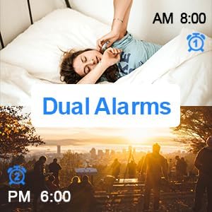 Digital Dual Alarm Clock for Bedroom, USB Charging Port, 0-100% Display Brightness Dimmer, 7 Color Night Light , Adjustable Volume, Snooze, Simple Operation LED Alarm Clock for Kids, Teens (7 Color)