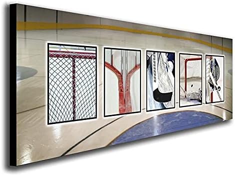 Arte con nombre de hockey - Regalo personalizado (montaje en bloque de 6.5 x 18 pulgadas)