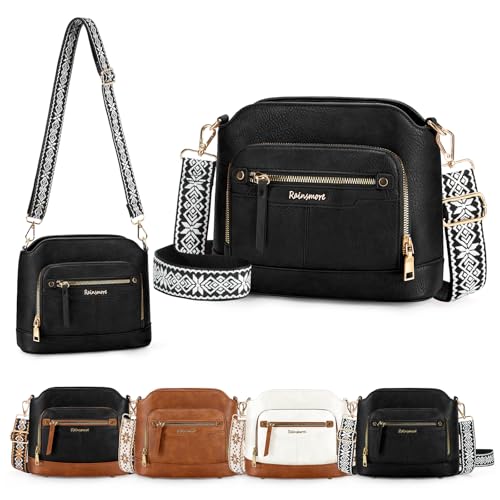 RAINSMORE Leather Waterproof Crossbody Bag for Women