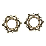 Höhe: ca. 9mm sharprepublic 1 Paar Kupfer Lotusblume Flesh Tunnel Ohr Prüfdorns Expander 10mm - 12mm